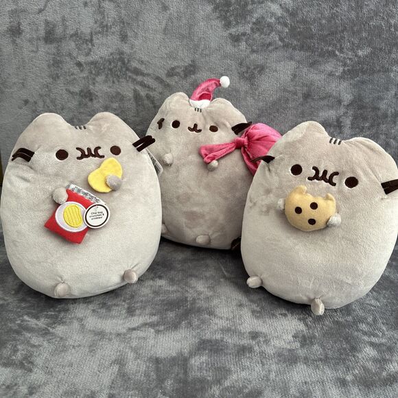 Gund Other - Pusheen Snackables 9” Cat Plush Lot of 3: Potato Chips, Cookie, Santa Claus